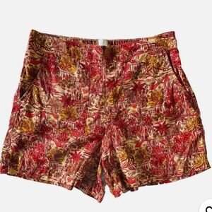 Joie Linen Blend Floral Women's flat front pull on Shorts Size M